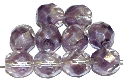 facettierte Glasperlen
 kristall violett mit lüster,
 hergestellt in Gablonz / Tschechien