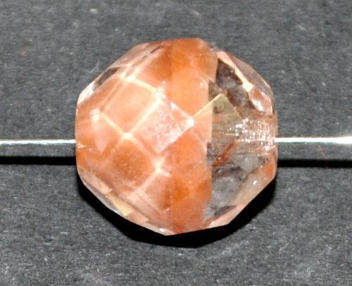 facettierte Glasperlen
 apricot kristall mit lüster,
 hergestellt in Gablonz / Tschechien