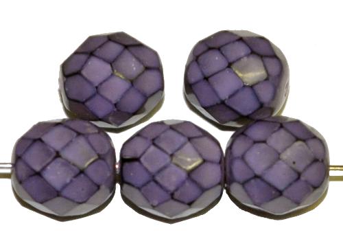 facettierte Glasperlen
 Wachsüberzug violett,
 hergestellt in Gablonz / Tschechien
