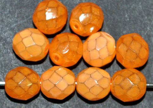 facettiert Glasperlen mit Wachsüberzug 
 orange, 
 hergestellt in Gablonz / Tschechien