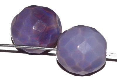 facettierte Glasperlen Opalglas smoky violett, hergestellt in Gablonz / Tschechien