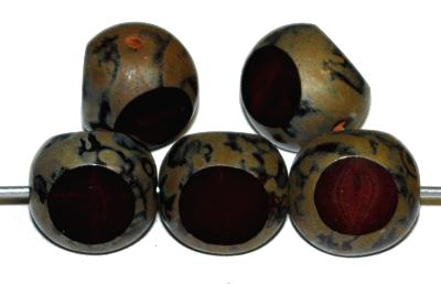 Glasperlen
 braun meliert mit picasso finish
 3 Seiten geschliffen