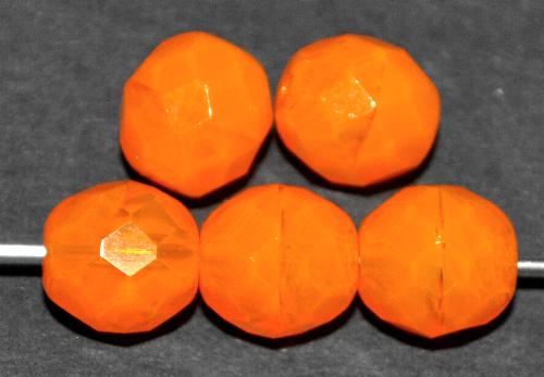 facettierte Glasperlen orange marmoriert, hergestellt in Gablonz / Tschechien
