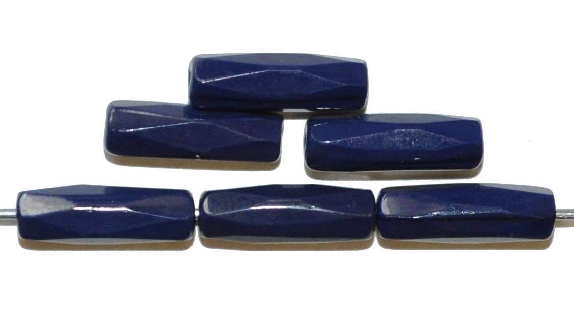 facettierte Glasperlen
 Stäbchen dunkelblau,
 hergestellt in Gablonz / Tschechien