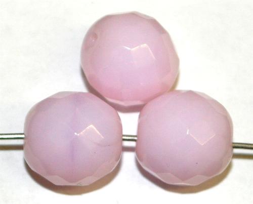 facettierte Glasperlen  alabaster rosa,  hergestellt in Gablonz / Tschechien