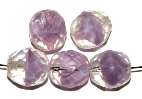 facettierte Glasperlen flieder kristall,  hergestellt in Gablonz / Tschechien
