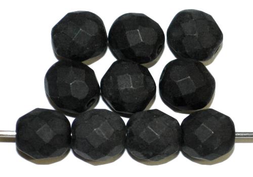 facettierte Glasperlen
 schwarz opak matt,
 hergestellt in Gablonz / Tschechien