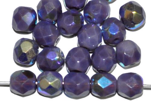 facettierte Glasperlen
 violett opal mit AB,
 hergestellt in Gablonz Tschechien