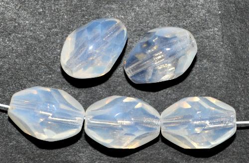 geschliffene Glasperlen Oliven
 Multi Cut Beads, 
 Opalglas
 hergestellt in Gablonz / Tschechie