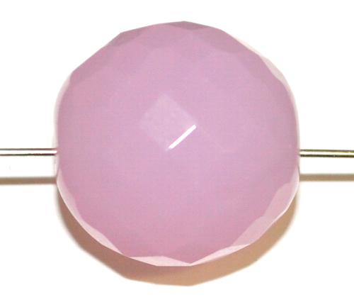 facettierte Glasperlen Alabasterglas rosa, hergestellt in Gablonz / Tschechien