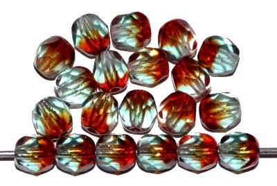 facettierte Glasperlen Harlekin beads, hergestellt in Gablonz / Tschechien