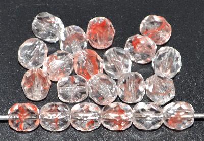 facettierte Glasperlen kristall rot transp., hergestellt in Gablonz / Tschechien