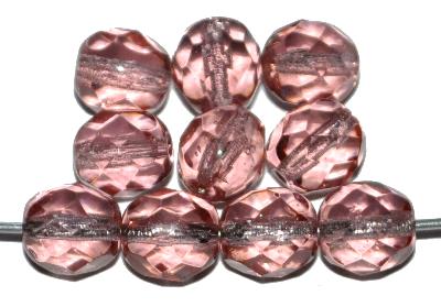 facettierte Glasperlen french violett transp.,  hergestellt in Gablonz / Tschechien