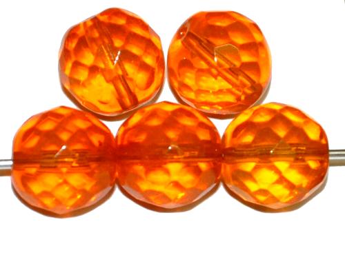 facettierte Glasperlen orangegelb transp., hergestellt in Gablonz / Tschechien