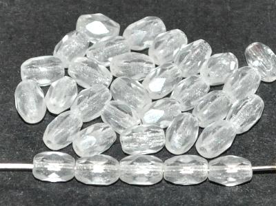 facettierte Glasperlen Oliven kristall, hergestellt in Gablonz / Tschechien