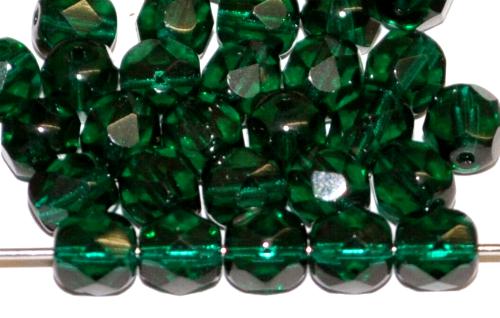 facettierte Glasperlen grün transp., hergestellt in Gablonz Tschechien