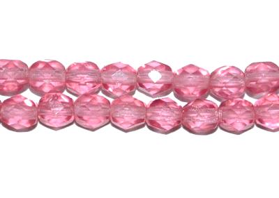facettierte Glasperlen pink transparent, hergestellt in Gablonz / Tschechien