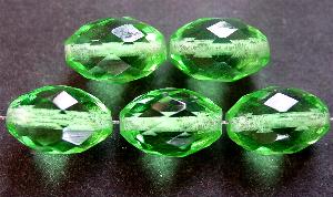 facettierte Glasperlen Olive grün transparent