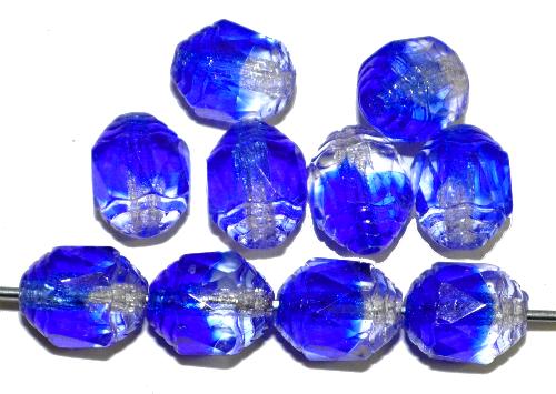 facettierte Glasperlen / Barockperlen
 blau kristall,
 hergestellt in Gablonz / Tschechien