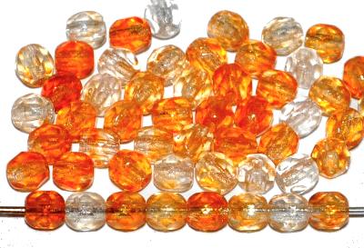 facettierte Glasperlen orange transp., hergestellt in Gablonz Tschechien