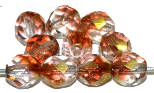 facettierte Glasperlen
 kristall bronziert,
 hergestellt in Gablonz / Tschechien