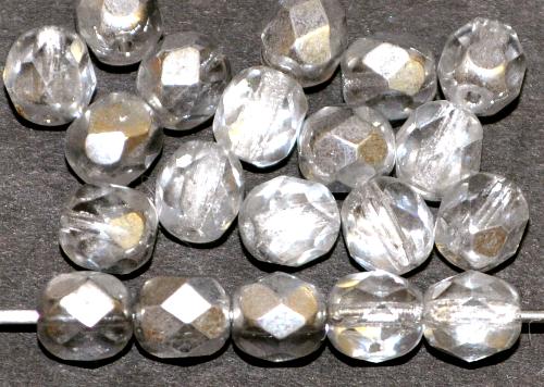 facettierte Glasperlen kristall mit Silber finish, hergestellt in Gablonz / Tschechien