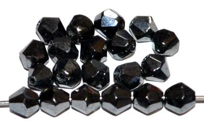 geschliffene Glasperlen bicon hämatit, hergestellt in Gablonz / Tschechien