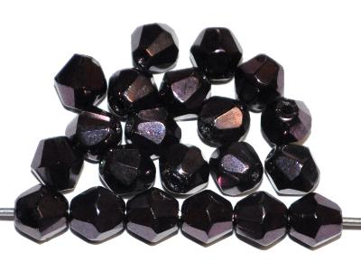 geschliffene Glasperlen bicon violett metallic, hergestellt in Gablonz / Tschechien