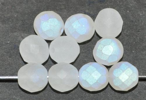 facettierte Glasperlen kristall mattiert ( frostet ) mit AB, hergestellt in Gablonz / Tschechien