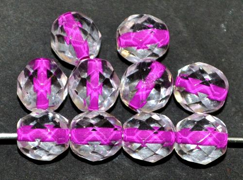 facettierte Glasperlen 
 kristall mit Farbeinzug flieder,
 hergestellt in Gablonz / Tschechien
 