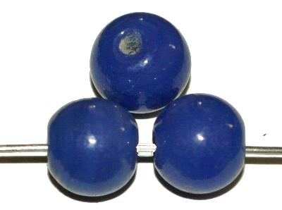 Wickelglasperlen, blauviolett opak, in den 1930/1940 Jahren in Gablonz/Böhmen von Hand gefertigt