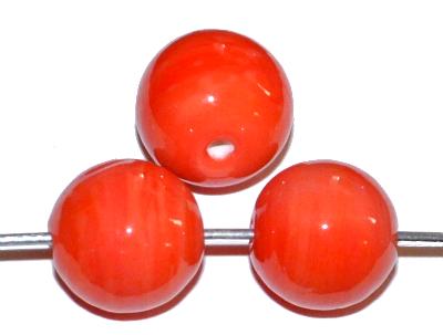 Wickelglasperlen, orange/lach opak, in den 1930/1940 Jahren in Gablonz/Böhmen von Hand gefertigt