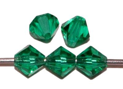 mc-Schliff Glasperlen smaragdgrün transp. bicon