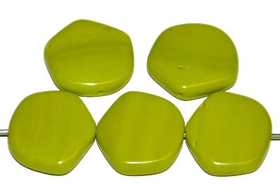Glasperlen Scheiben, olivgrün opak, B-Sortierung, hergestellt in Gablonz / Tschechien