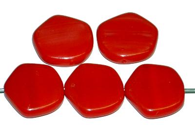 Glasperlen Scheiben, rot opak, B-Sortierung, hergestellt in Gablonz / Tschechien