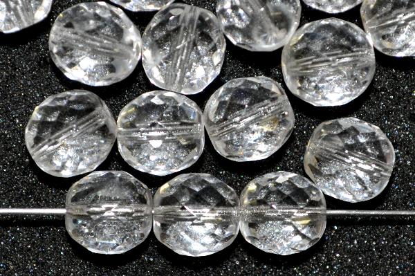 facettierte Glasperlen  kristall,  hergestellt in Gablonz / Tschechien