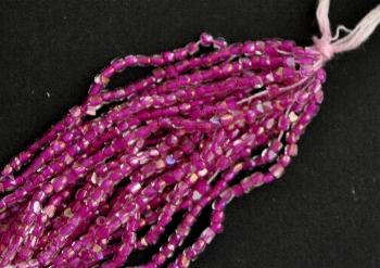 3-Cutbeads in den1930/40 Jahren in Gablonz/Böhmen hergestellt kristall mit violettem Farbeinzug