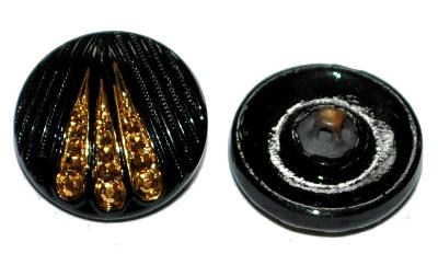 Glasknopf, handgefertigt In Gablonz / Tschechien in der Zeit zwischem 1950 bis 70 von der Firma Elegant hergestellt.