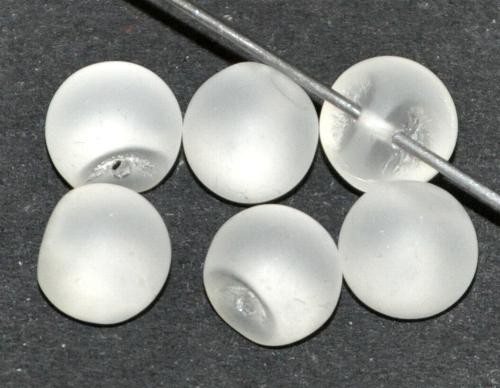 Glasknöpfe Kugelknöpfe,
 kristall mattiert,
 In Gablonz / Böhmen um 1950 hergestellt.