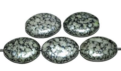 Glasperlen Oliven mit stone finish,
 hergestellt in Gablonz / Tschechien