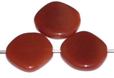 Glasperlen Scheibe, Alabasterglas braun, hergestellt in Gablonz / Tschechien