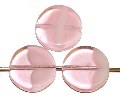Glasperlen Scheibe 
 kristall rosa,
 hergestellt in Gablonz / Tschechien