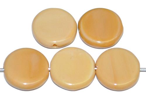 Glasperlen Scheibe 
 beige opak, 
 hergestellt in Gablonz / Tschechien