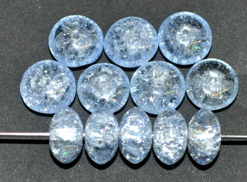 Glasperlen Linse 
 crash-beads aqua, 
 hergestellt in Gablonz Tschechien