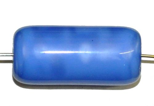 Glasperlen Walze 
 hellblau opak,
 hergestellt in Gablonz / Tschechien