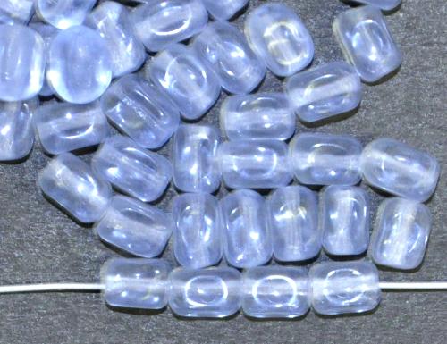 Glasperlen Rechtecke, 
 aqua transp., 
 hergestellt in Gablonz / Tschechien