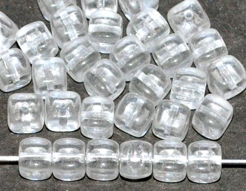 Glasperlen Würfel  kristall, hergestellt in Gablonz / Tschechien