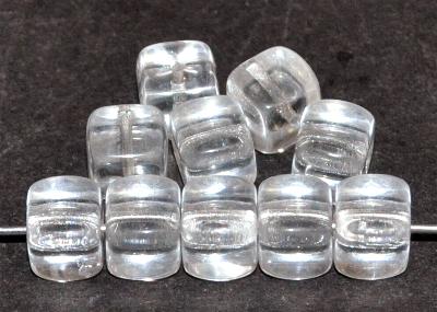 Glasperlen Würfel  kristall, hergestellt in Gablonz / Tschechien