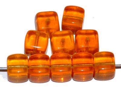 Glasperlen Würfel topas transp., hergestellt in Gablonz / Tschechien