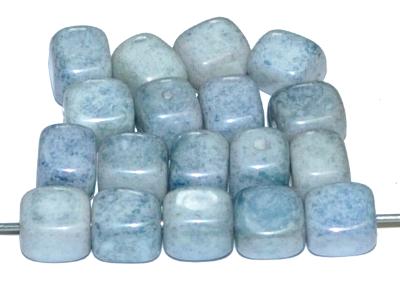 Glasperlen Würfel, opak stone finish, hergestellt in Gablonz / Tschechien